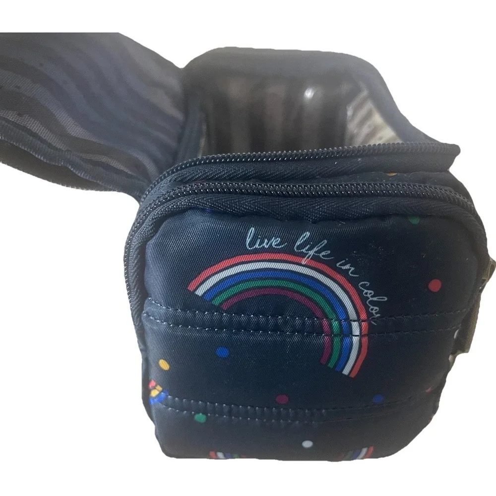 Lug‎ Rainbow Navy Cosmetic Travel Trolley Case Set Nested Makeup Bags EUC